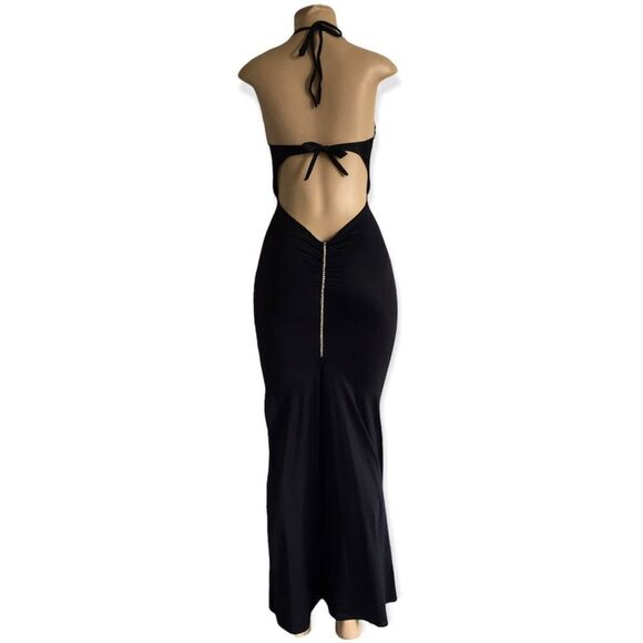 🔃Luxury Sexy Exotic Glamorous Black Evening Dress Gown - Picture 2 of 9